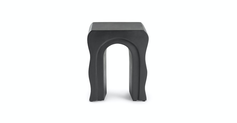 Bixby Outdoor Concrete Side Table - Sea Black - Image 1