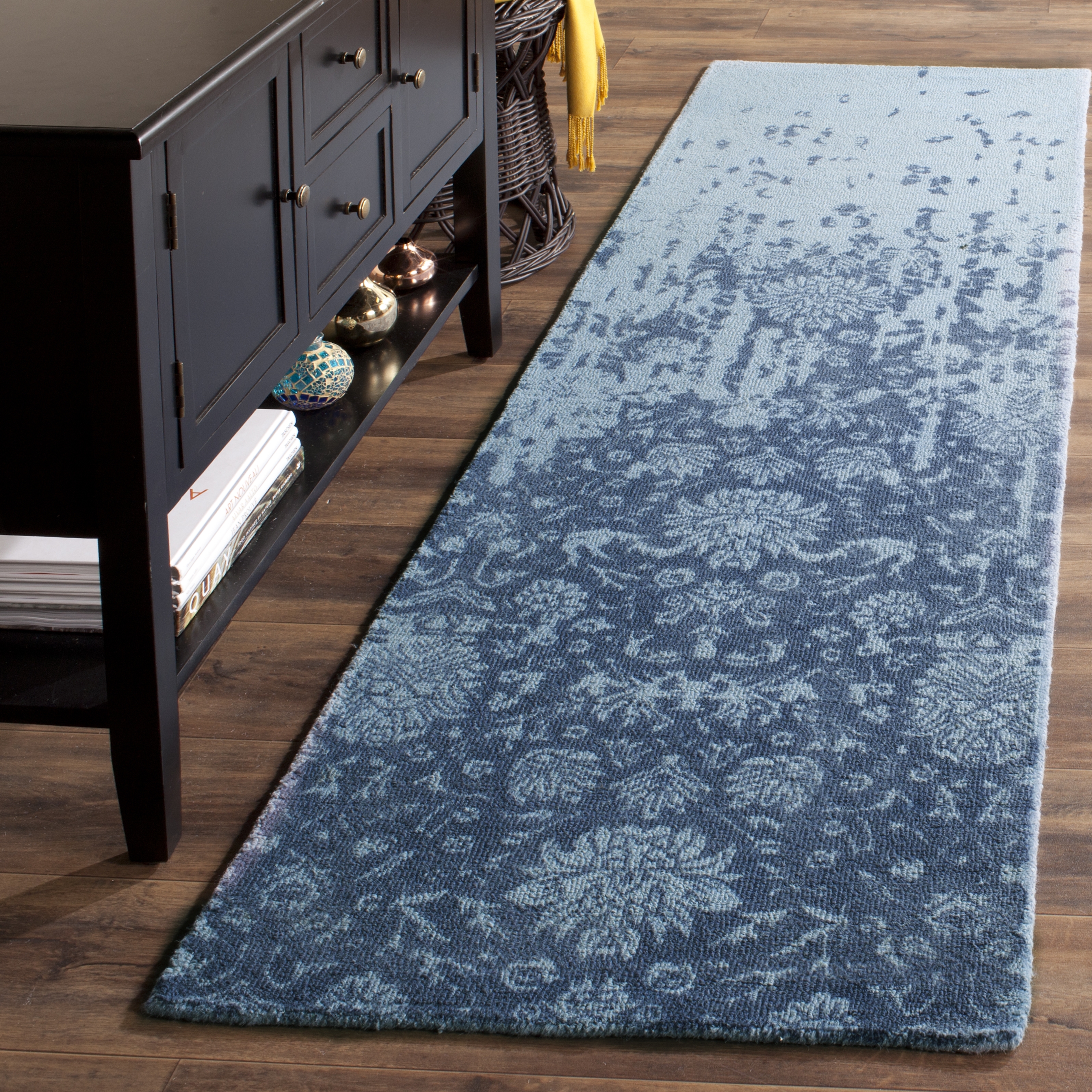 Arlo Home Hand Tufted Area Rug, RVT104E, Blue/Dark Blue,  2' 3" X 8' - Image 1