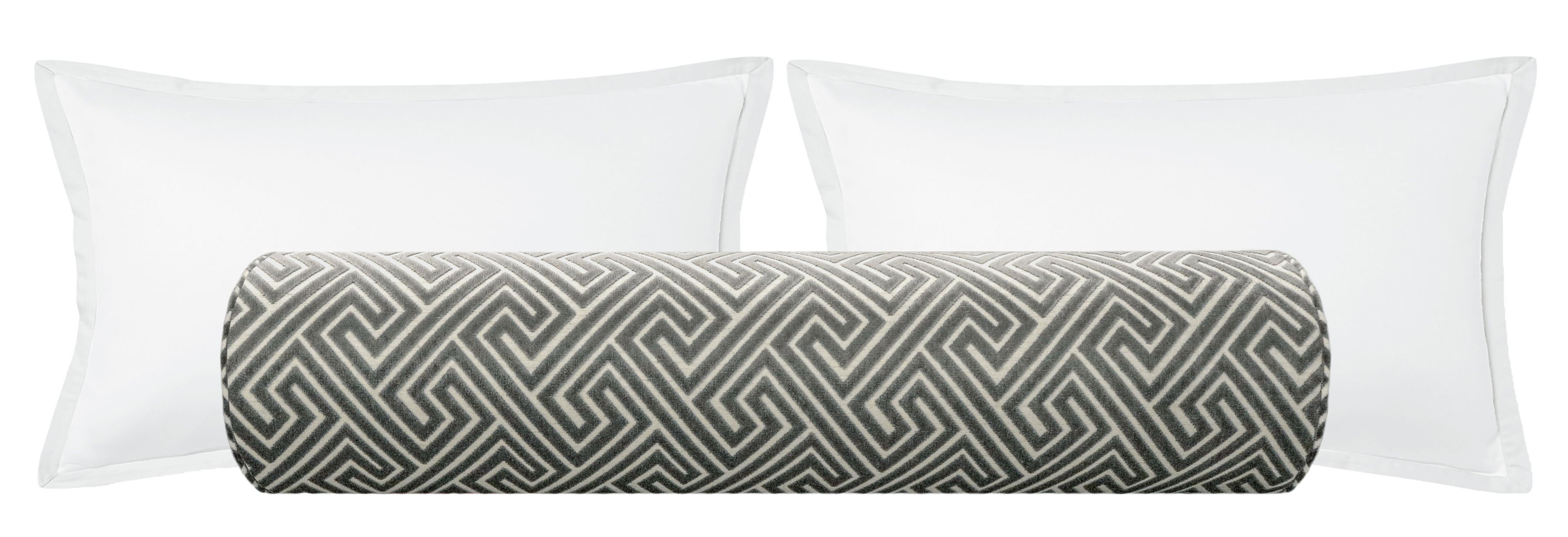 THE BOLSTER :: ROMAN CUT VELVET // GRAPHITE - Sample 4" X 4" - Image 0