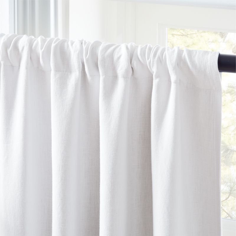 EUROPEAN FLAX™-Certified Linen White Blackout Window Curtain Panel 48"x108" - Image 1