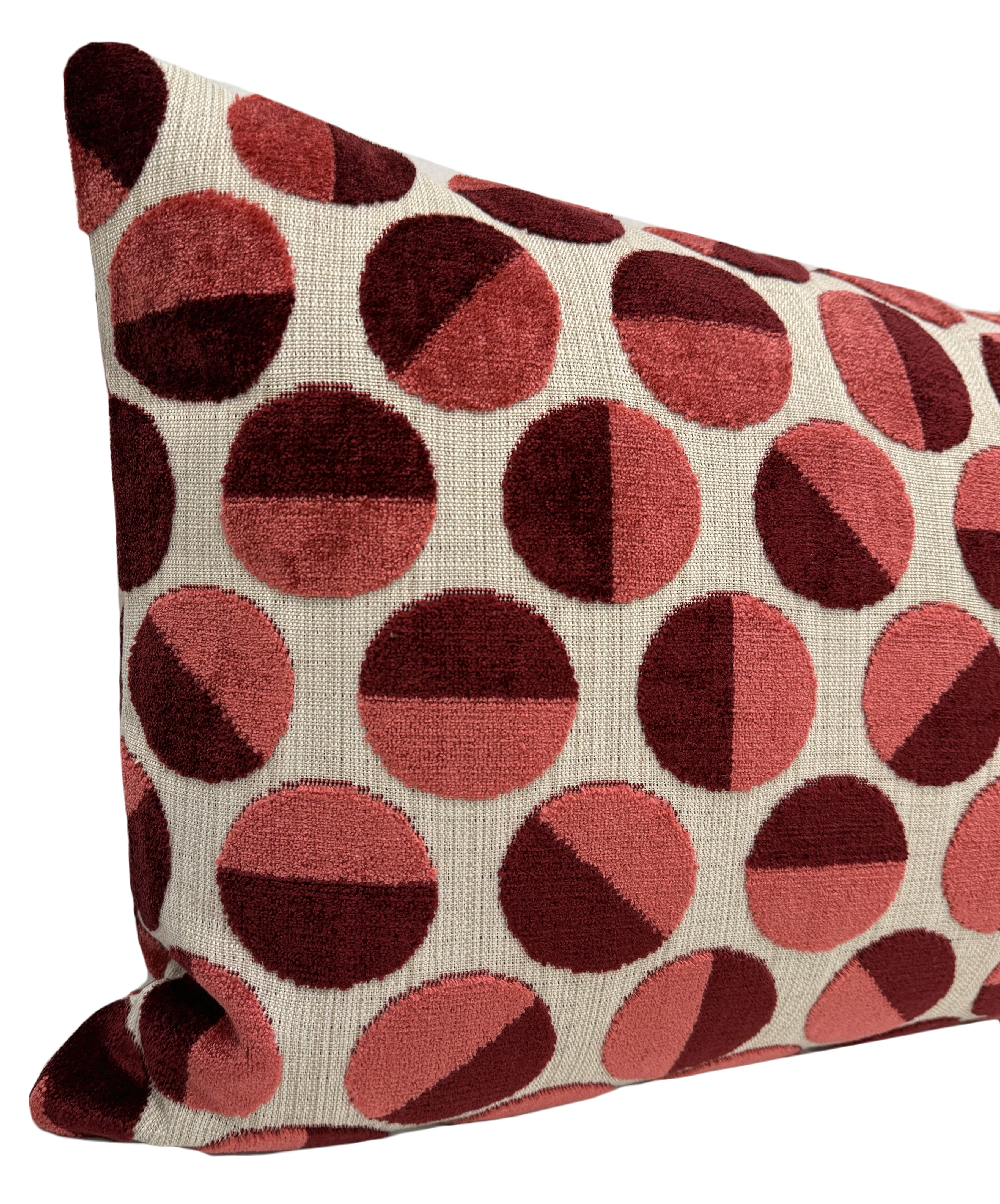THE XL LUMBAR :: BROOKLYN CUT VELVET // PERSIMMON - 14" X 48" - Image 3