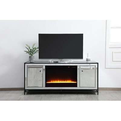 Rosner TV Stand for TVs up to 55" with Electric Fireplace Included - Image 0