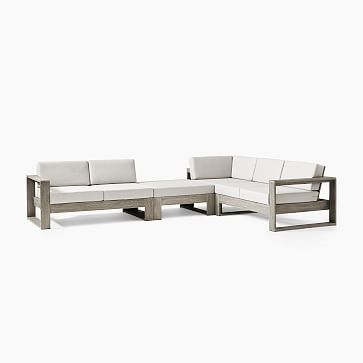 Portside 4 Pc Sectional Set 14: L-Shaped 4 Piece Ottoman Sectional, Driftwood - Image 2