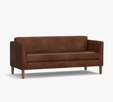 Hudson Leather Loveseat 64.5", Polyester Wrapped Cushions, Statesville Toffee - Image 4