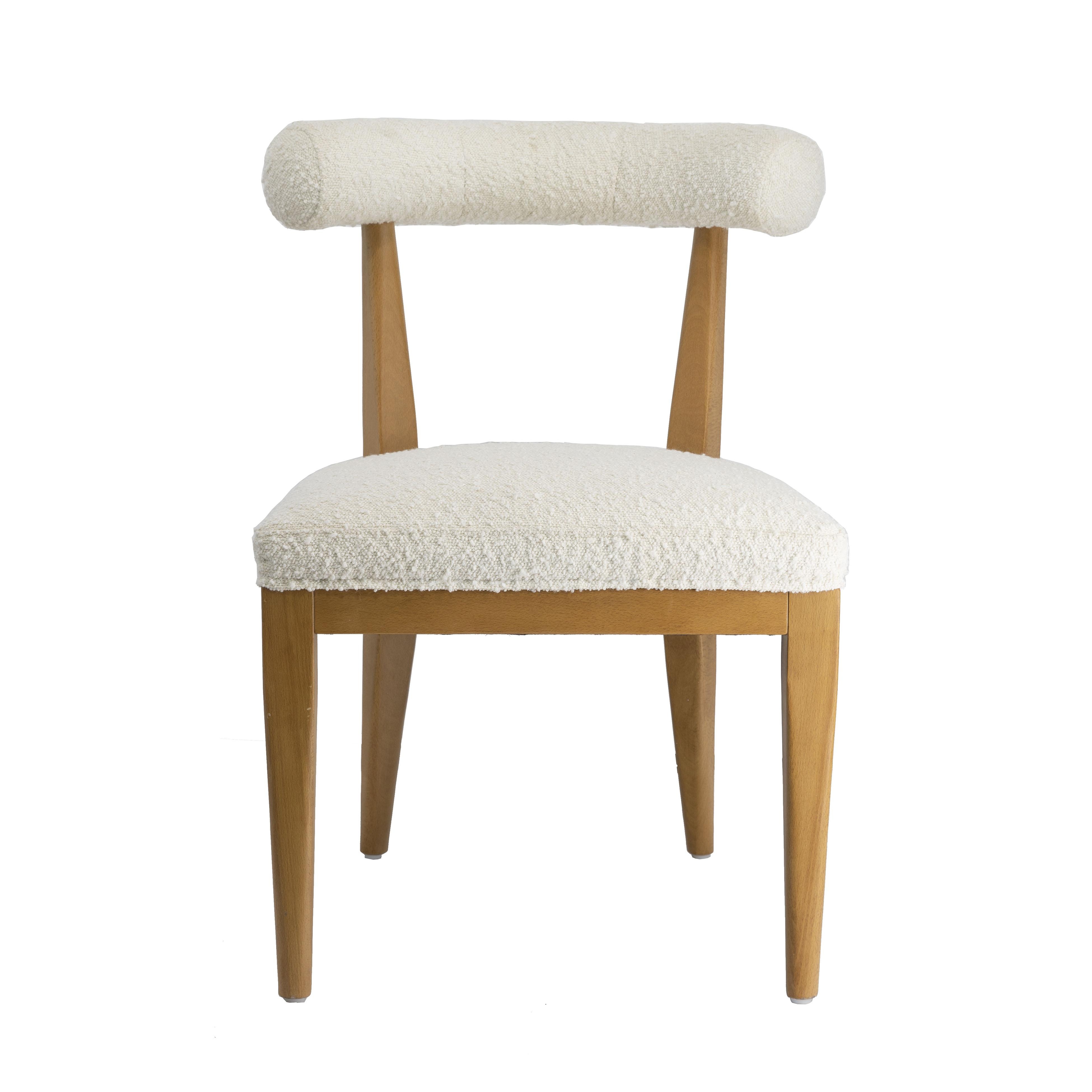 Palla Cream Performance Boucle Dining Chair - Image 2
