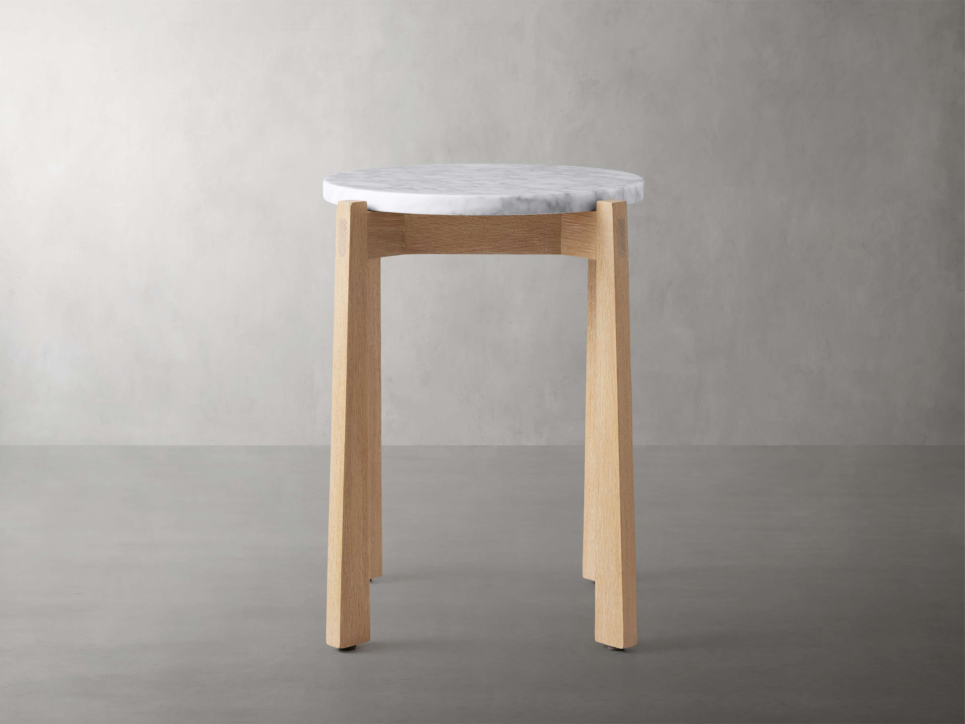 Mari Round Martini Table in Stone White  Oak - Image 0