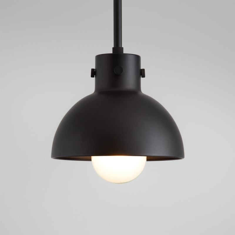 Dakota Black Pendant Light with Small Black Dome - Image 1