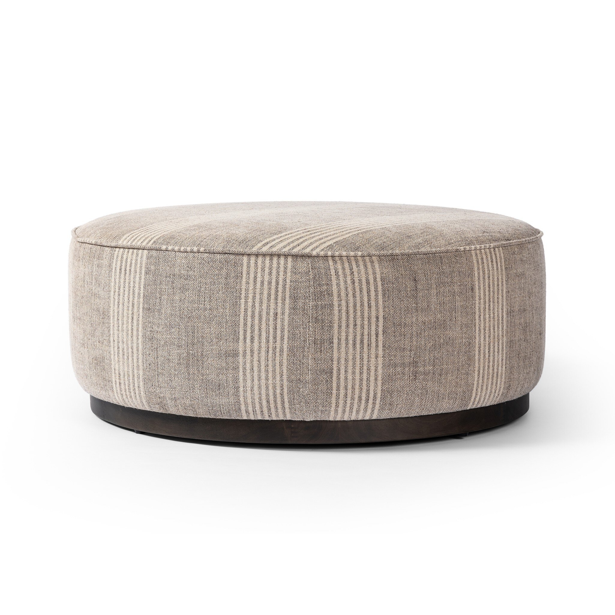 Sinclair Large Round Ottoman - Manchester Flint - Image 1