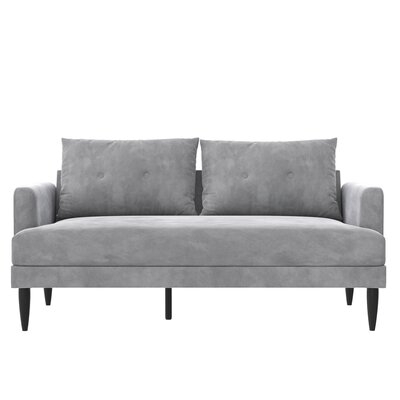 Bailey 60" Wide Velvet Recessed Arm Loveseat - Image 0