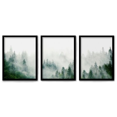 Americanflat 3 Piece Framed Triptych Green Mountain Mist By Tanya Shumkina - Image 0
