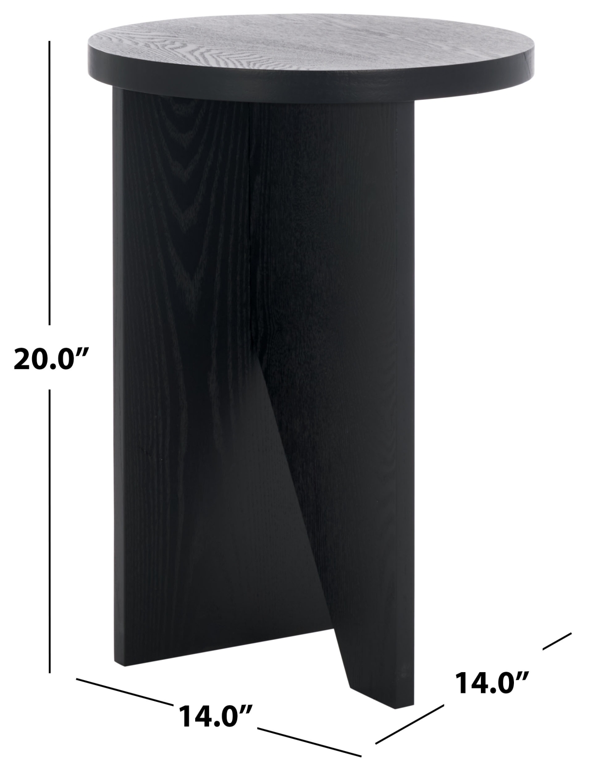 Barashi Round End Table - Black - Safavieh - Image 7