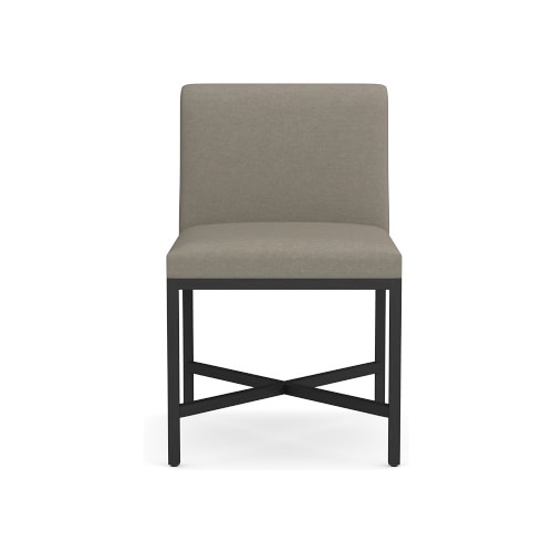 Navarro Dining Side Chair, Standard Chair, Perennials Performance Canvas, Taupe, Bronze - Image 0