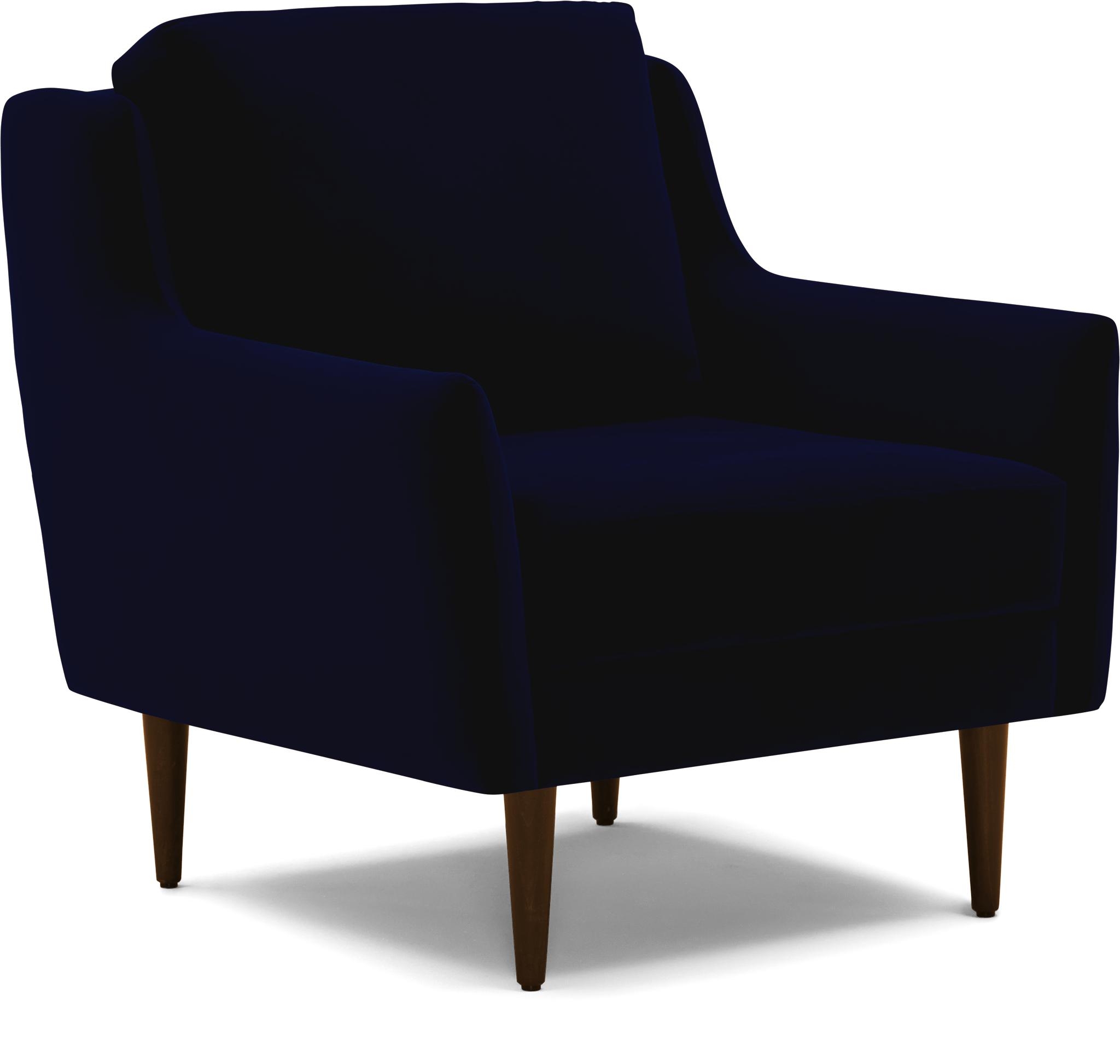Blue Bell Mid Century Modern Chair - Royale Cobalt - Mocha - Image 1