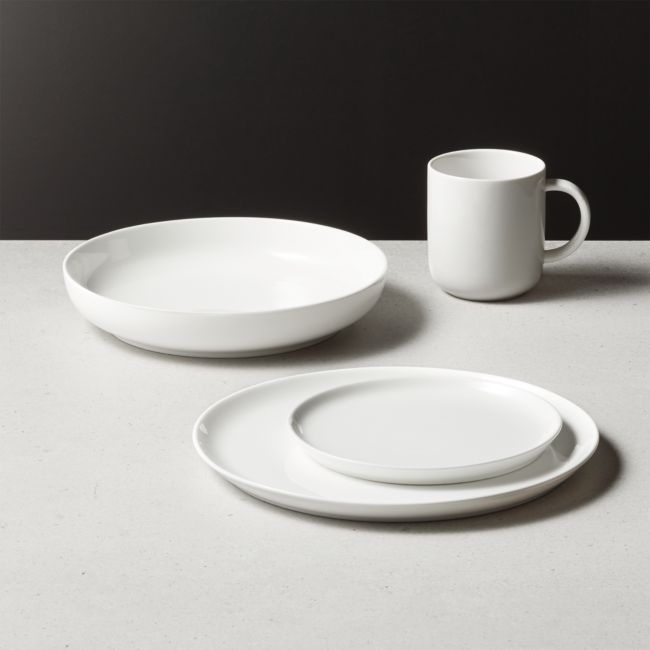Contact 4-Piece White Dinnerware Set with Pasta Bowl - Image 0