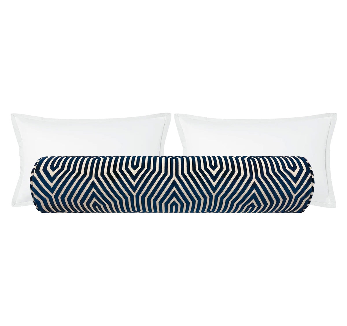 THE BOLSTER :: VANDERBILT VELVET // BLEU | SCHUMACHER - TWIN XL // 9" X 30" - Image 0