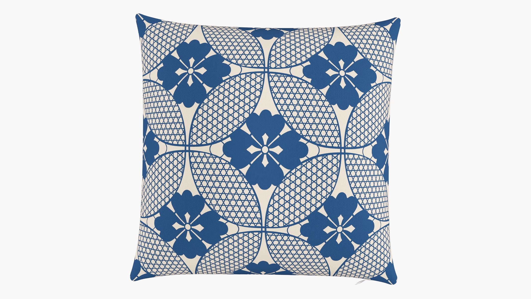 Throw Pillow Cover 22", Bright Navy Solaire, 22" x 22" - Image 0