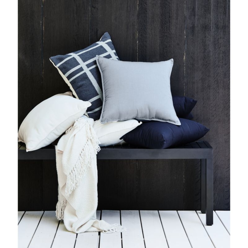 Sunbrella ® 20"x20" Haze Blue Outdoor Throw Pillow - Image 1