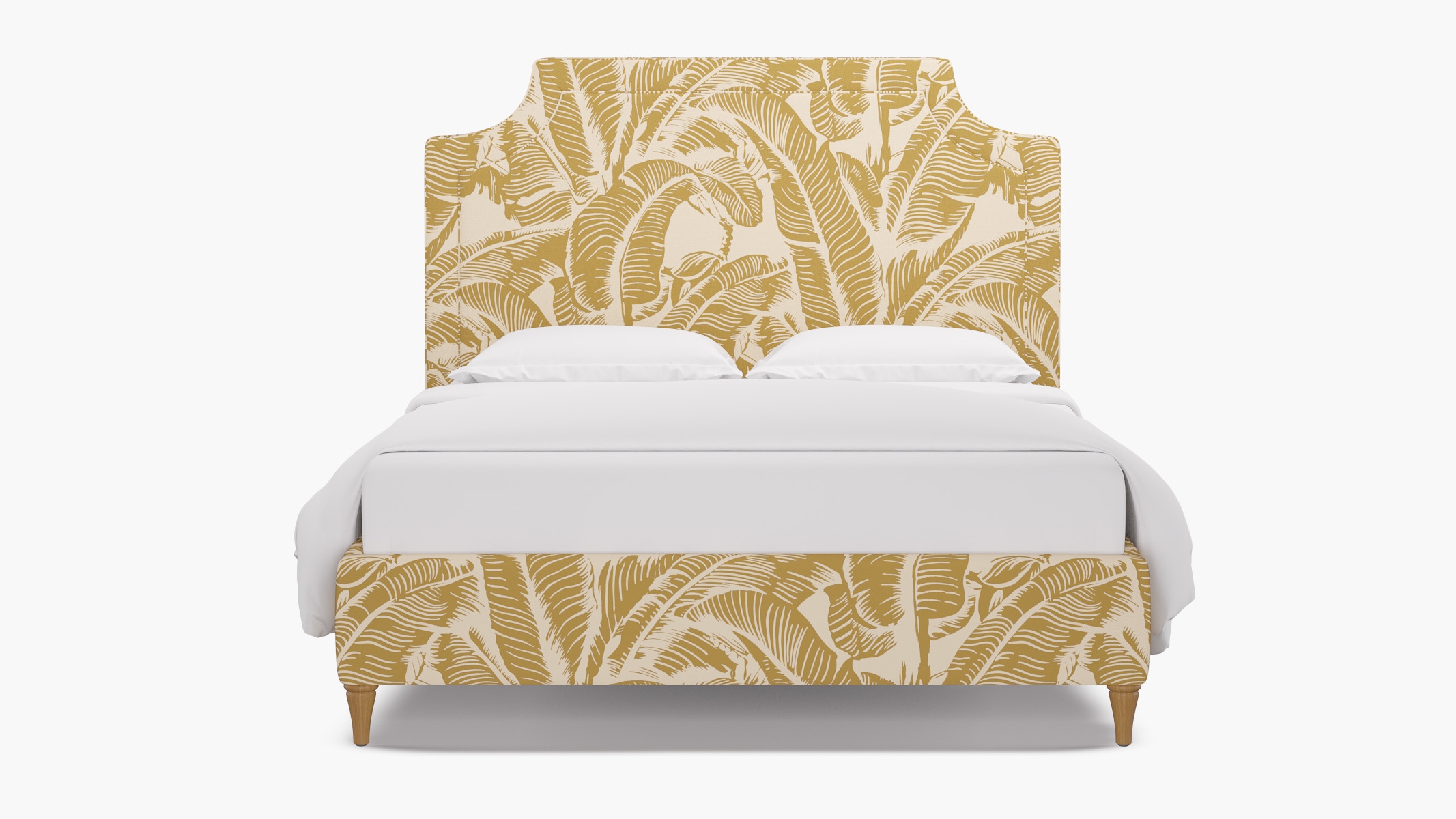 Deco Bed, Ochre Martinique® Encore, Natural Decorative Tapered Leg, King - Image 0