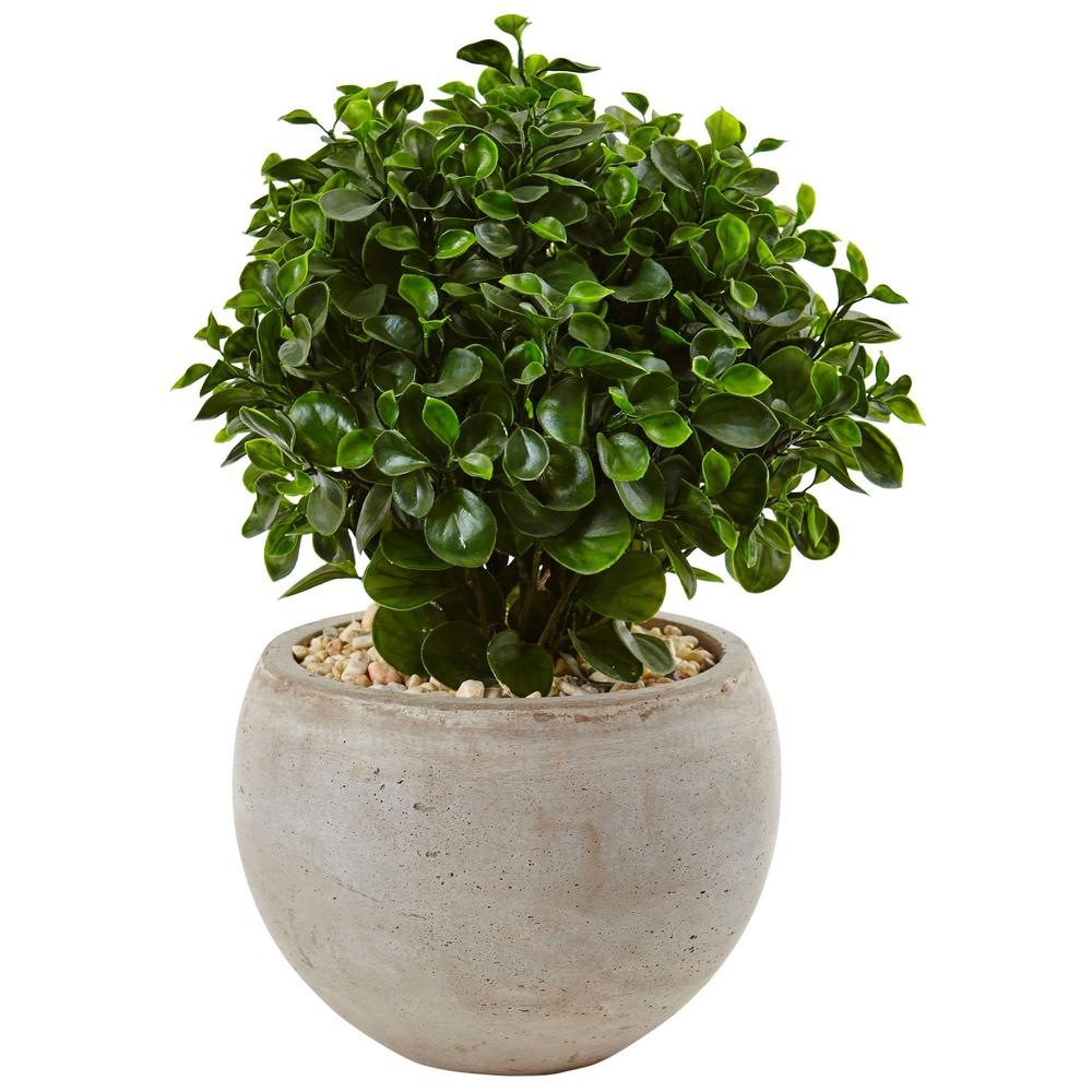 Indoor/Outdoor Eucalyptus Silk Plant in Sand Colored Bowl UV Resistant - Image 0