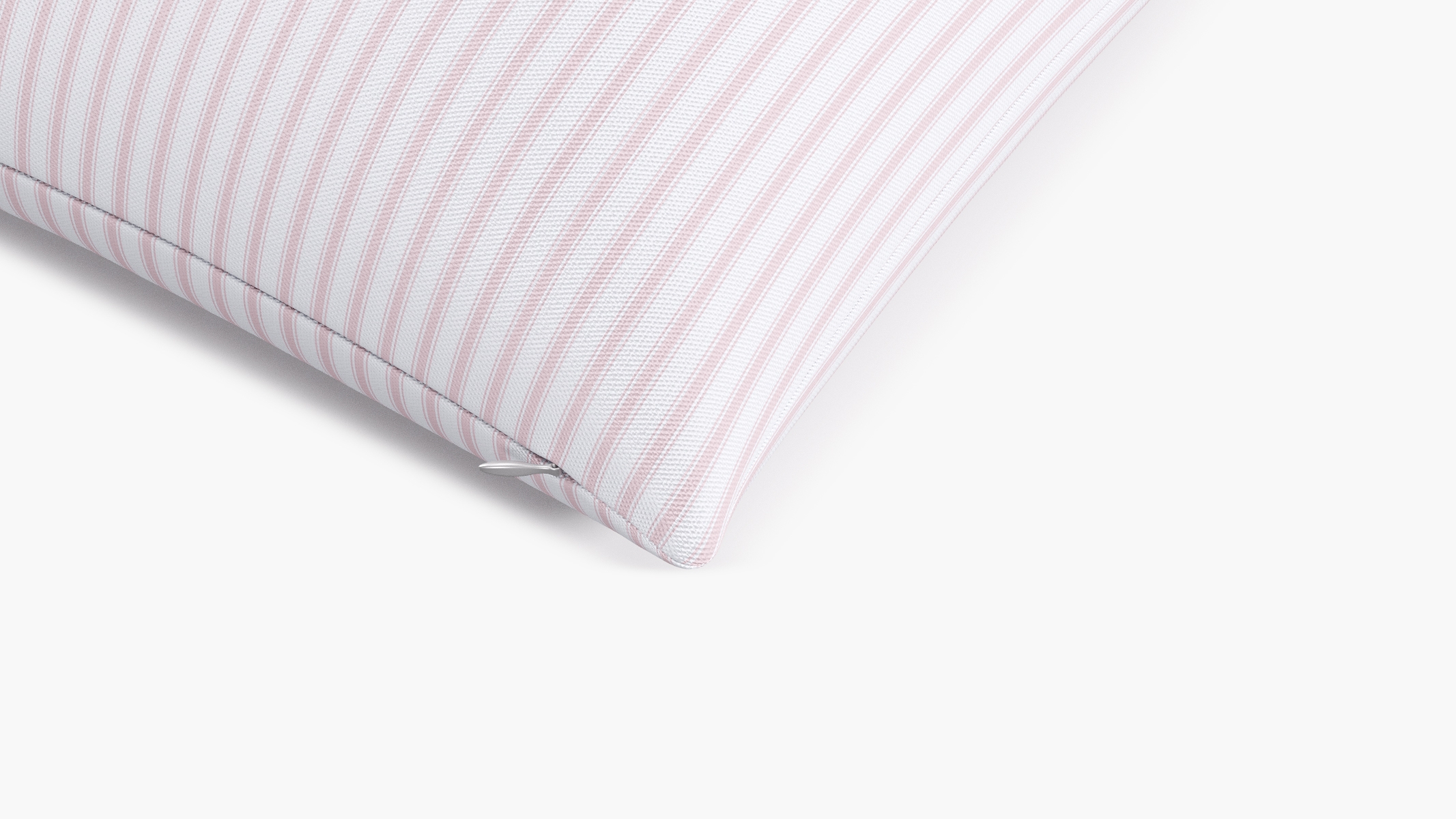 Throw Pillow 20", Pink Classic Ticking Stripe, 20" x 20" - Image 1