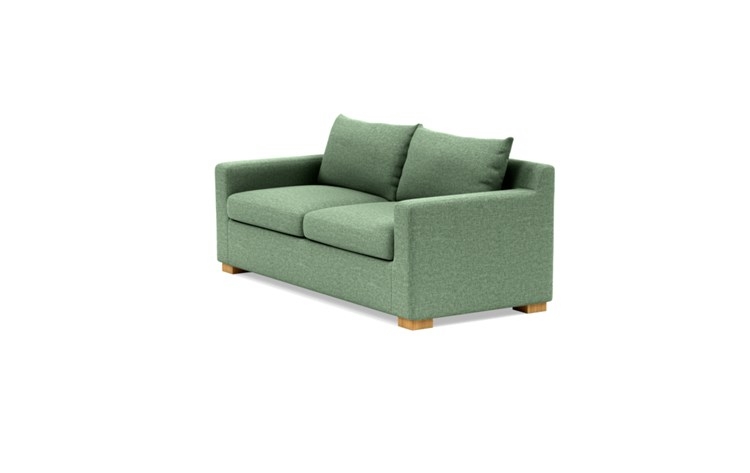 Sloan Sleeper Sleeper Sofa with Green Forest Fabric, double down blend cushions, and Natural Oak legs - Image 4
