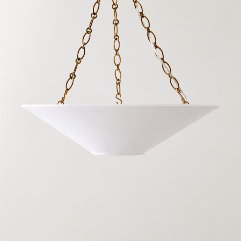 Collar Satin Pendant Light with Soft Bronze Chain 24" - Image 1