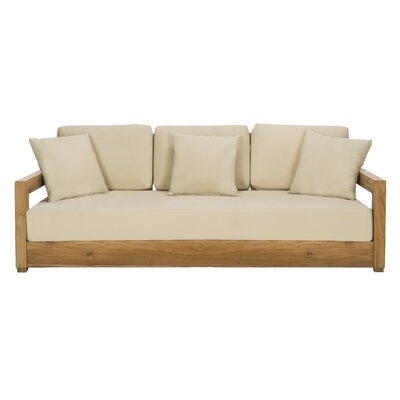 O'Kean Teak Patio Sofa with Cushions - Image 0