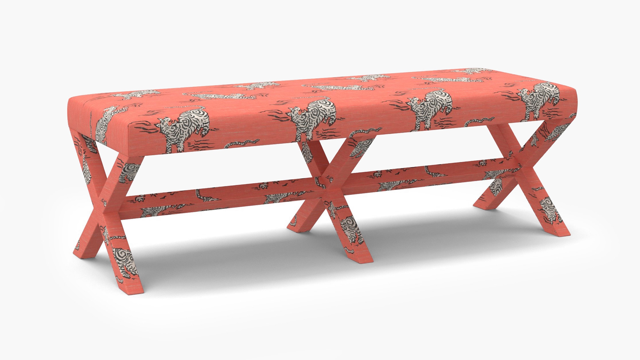 Double X Bench, Coral Tigresse - Image 1