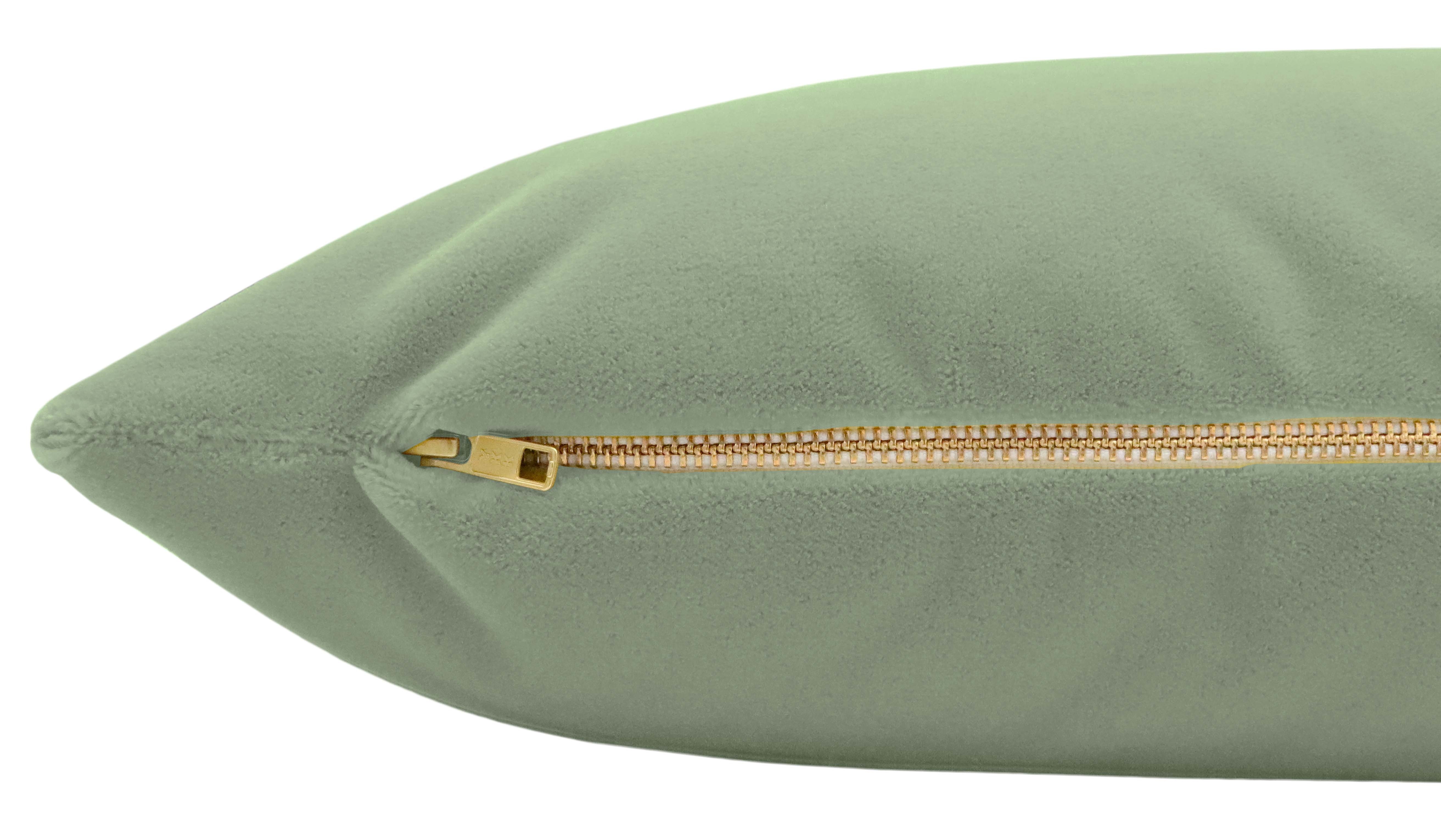 THE XL LUMBAR :: MOHAIR VELVET // EUCALYPTUS - BY THE YARD - Image 1