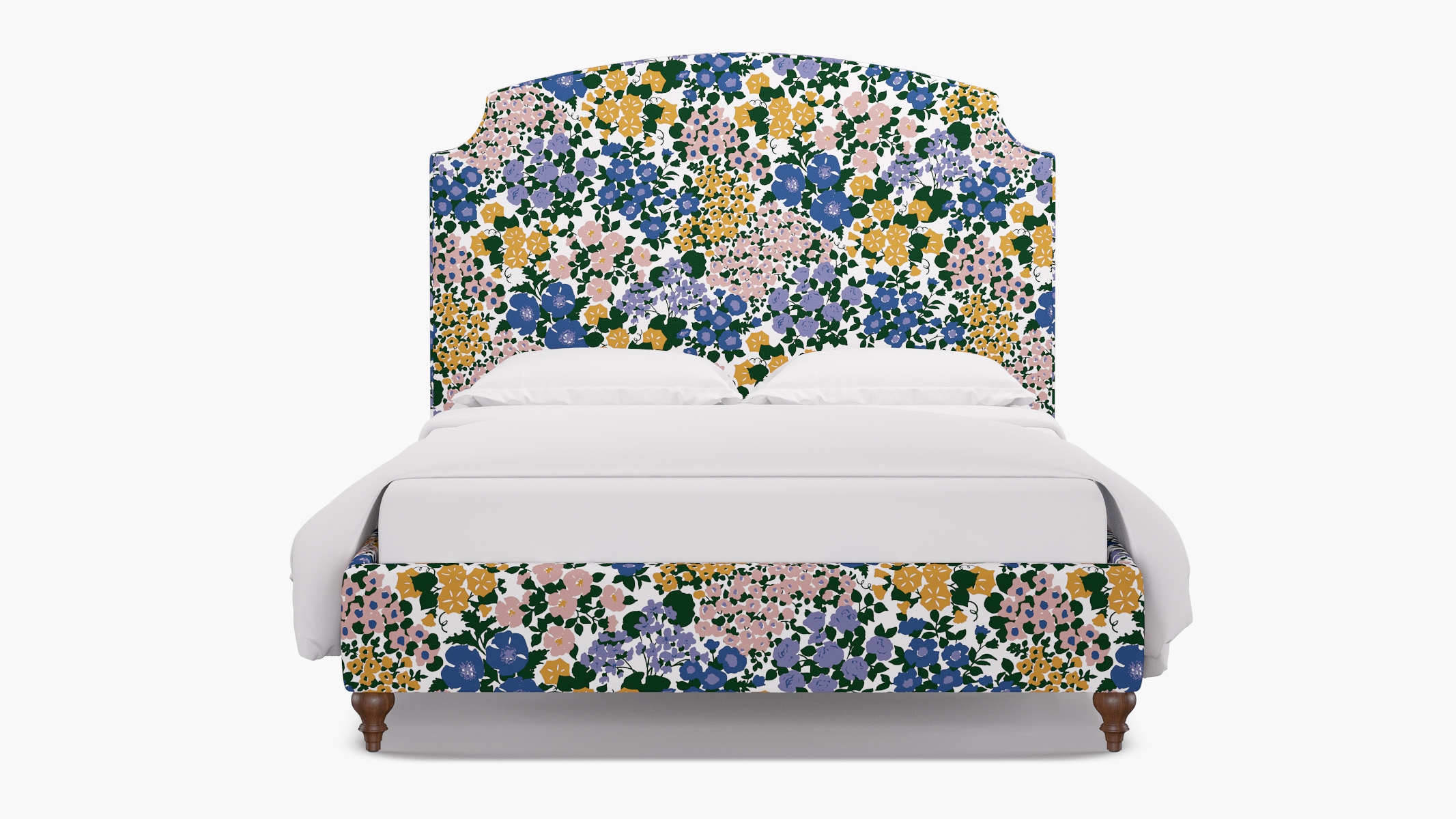 Cove Bed, Lavender Million Flowers, Walnut Decorative Tapered Leg, Twin - Image 0