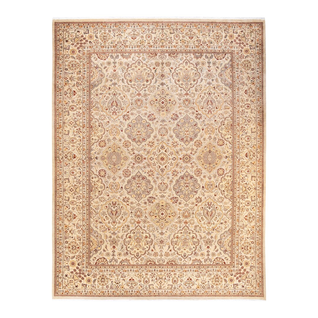 "Solo Rugs Mogul, One-Of-A-Kind Hand-Knotted Area Rug  - Ivory, 9' 1"" X 12' 4""" - Image 0