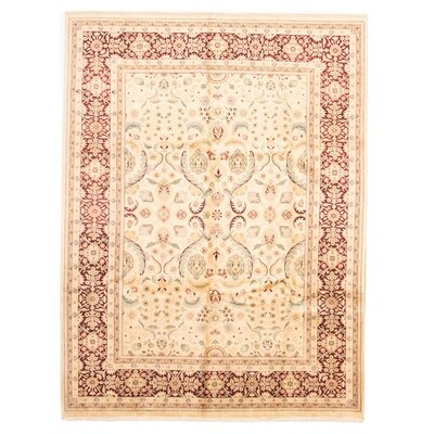 One-of-a-Kind Dungorbery Hand-Knotted 2010s Sarough Ivory/Red 9' x 12' Wool Area Rug - Image 0