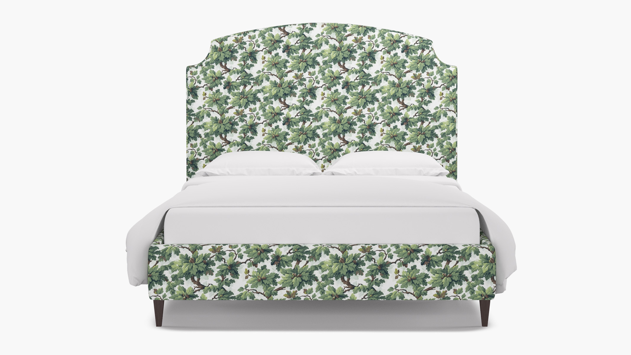 Cove Bed, Vert Woodland, Espresso Square Tapered Leg, King - Image 0