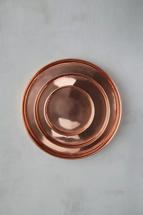 Solid Copper Circle Tray - Image 0