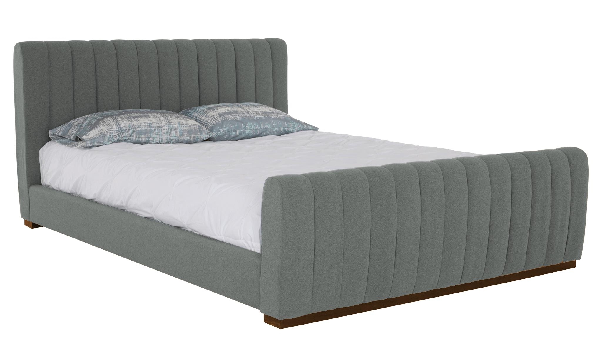 Gray Camille Mid Century Modern Bed - Essence Ash - Mocha - Eastern King - Image 1