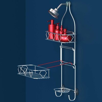Hanging Shower Caddy - 11.6 X 5" X 24.2", Mesh Bathroom Shower Head Organizer For Shampoo And Soap." - Image 0