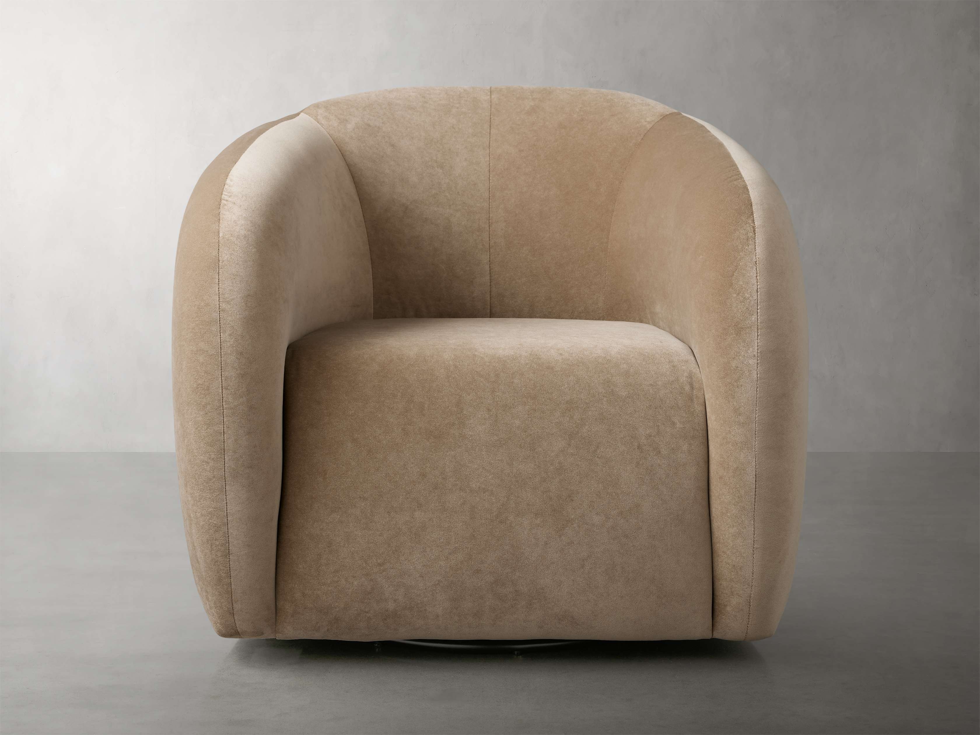 Fresno Swivel Chair in Upholstered Brown  Banks Taupe - Image 0