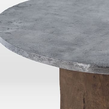 Reclaimed Wood Base Pedestal Dining Table, Round, 42" - Image 2