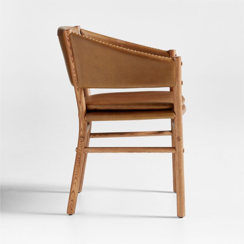 Clyde Brown Leather Dining Chair - Image 2