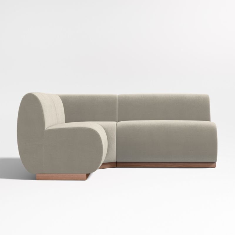 Leandro Tan Brown Single L-Shaped Loveseat Dining Banquette with Square Corner - Image 1