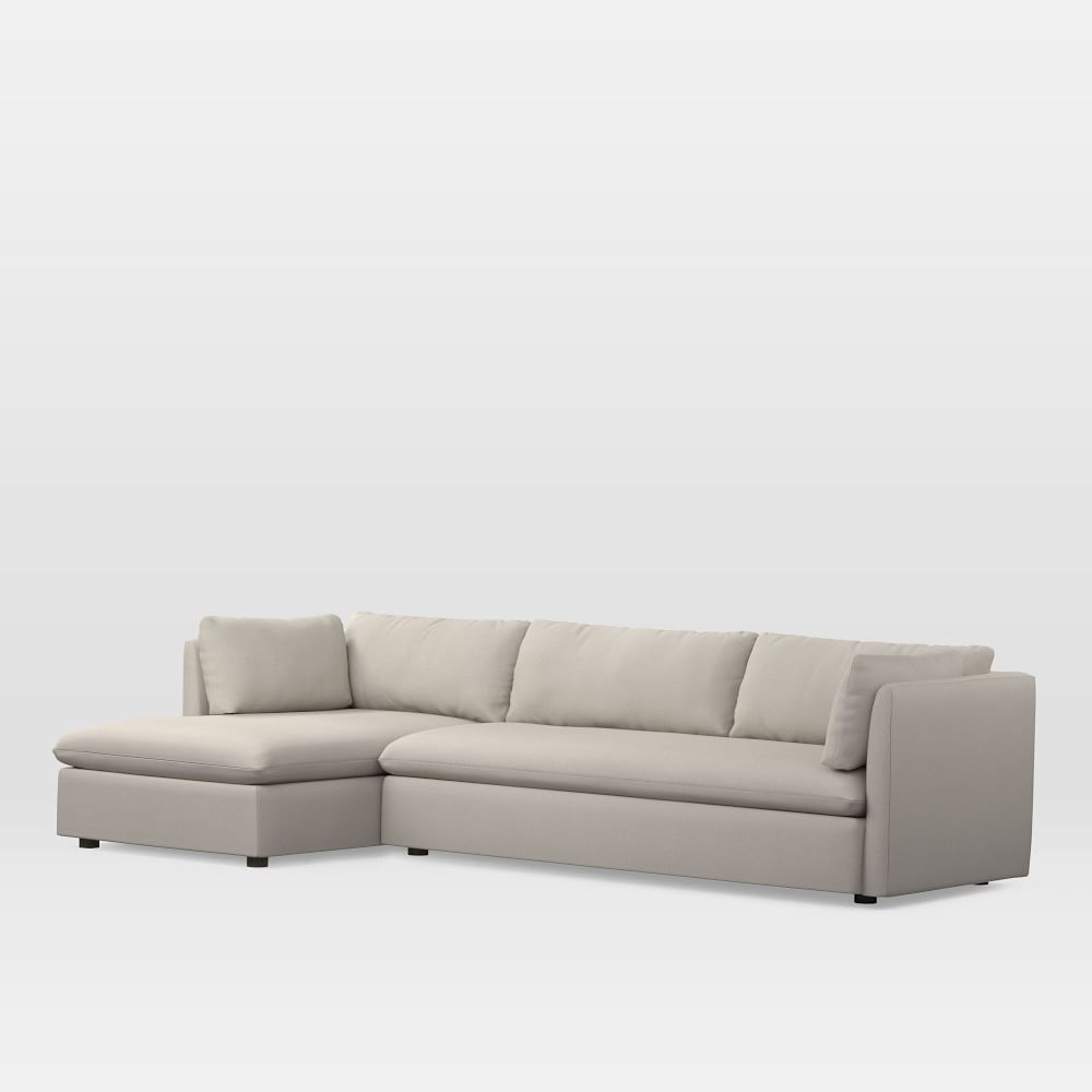 Shelter 105" Left 2-Piece Chaise Sectional, Yarn Dyed Linen Weave, Alabaster - Image 0