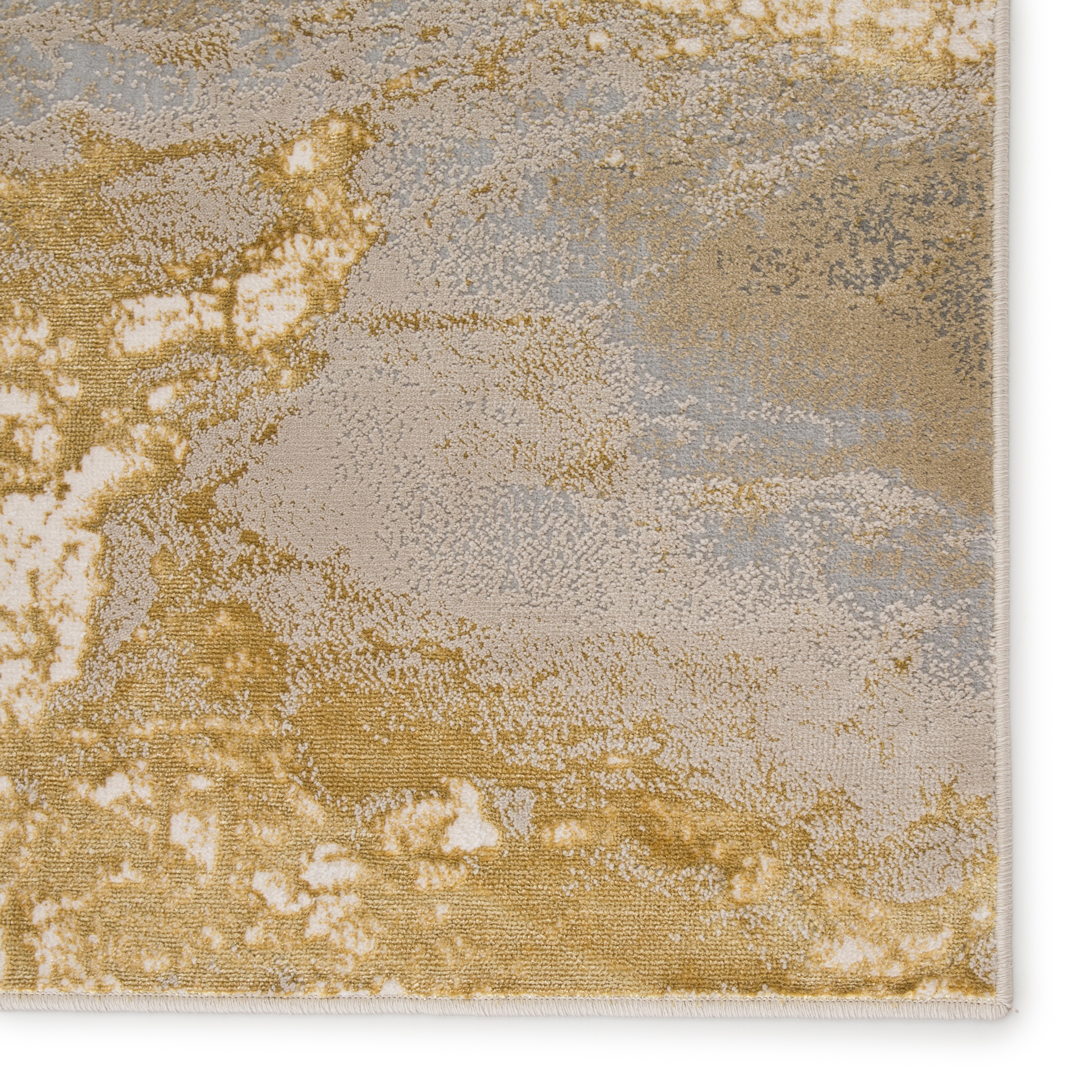 Cisco Abstract Gray/ Gold Area Rug (6'7"X9'6") - Image 3