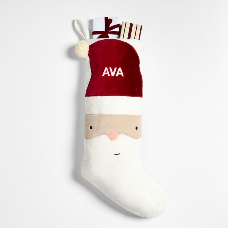 Wonderland Velvet Light Santa Kids Christmas Stocking - Image 1