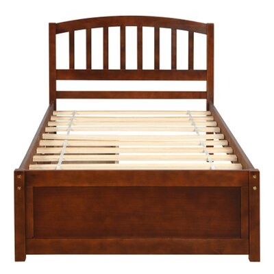 Twin Platform Storage Bed Wood Bed Frame With Two Drawers And Headboard - Image 0