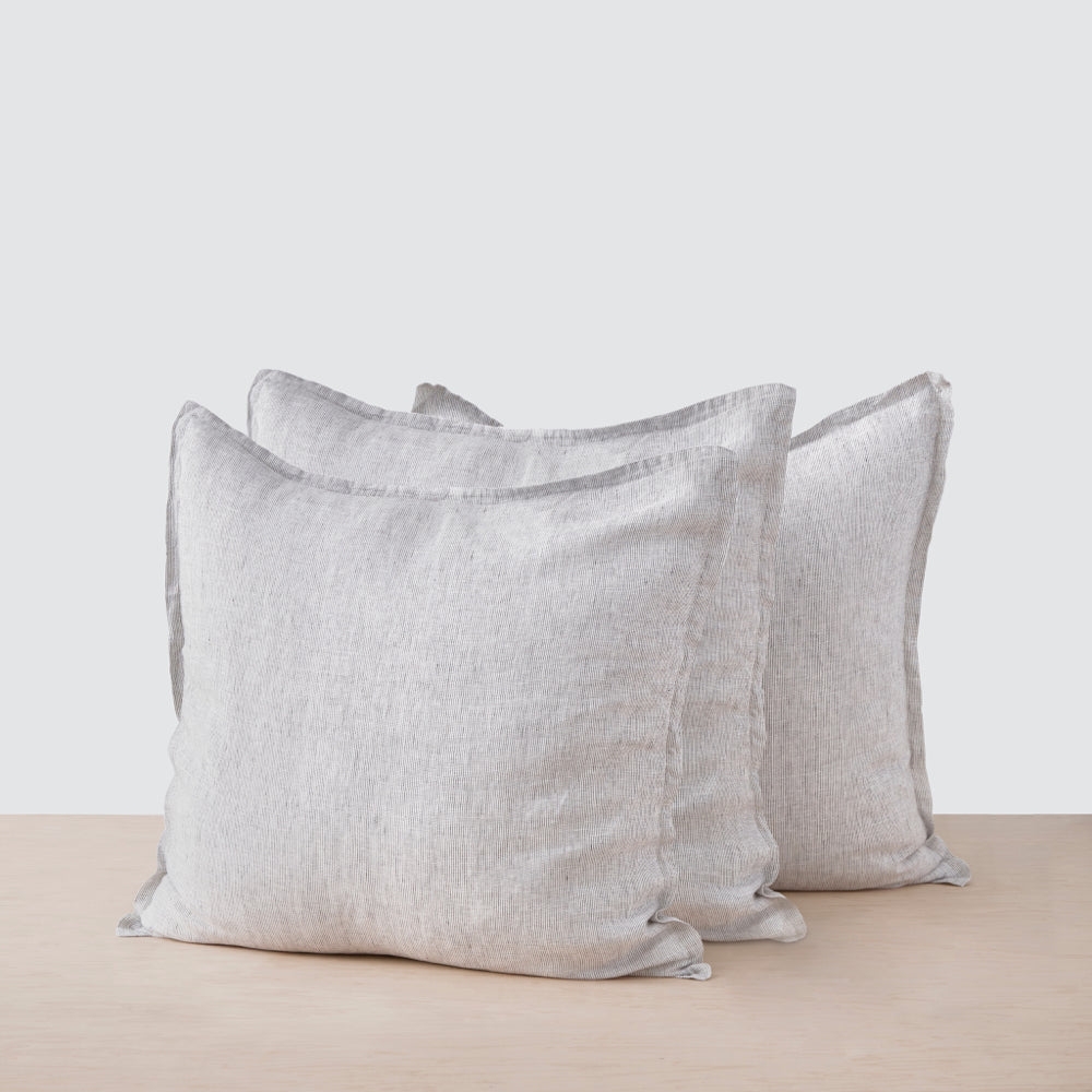 The Citizenry Stonewashed Linen Euro Shams Set of 3 | Black - Image 0