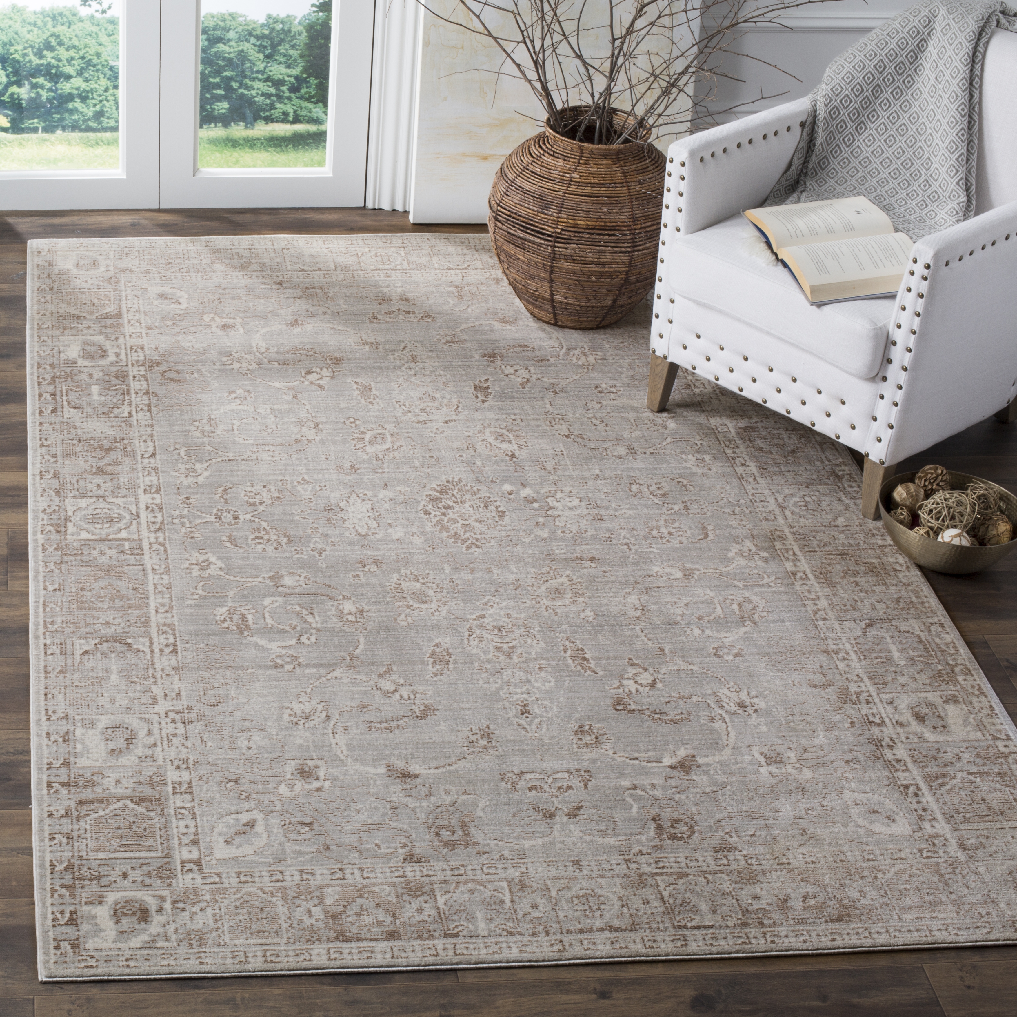 Arlo Home Woven Area Rug, VAL105F, Grey/Multi,  5' X 8' - Image 1
