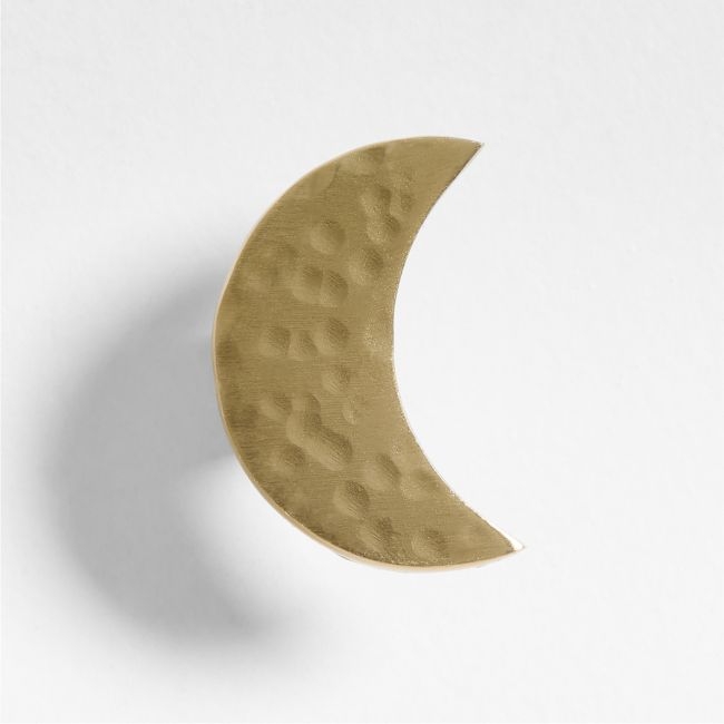 Brass Crescent Moon Dresser Knob - Image 0