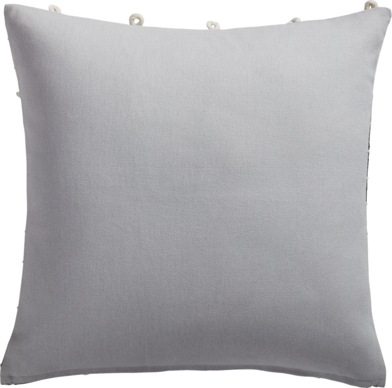 20" Margaux Dark Grey French Knot Pillow with Feather- Down Insert - Image 3