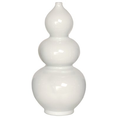White 17" Indoor / Outdoor Ceramic Table Vase - Image 0