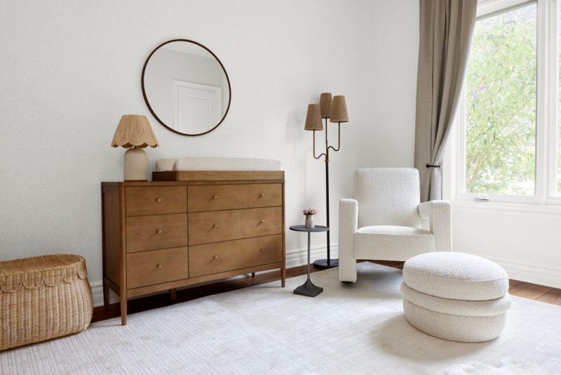 Hampshire 50" Natural Brown Wood 6-Drawer Wide Kids Dresser - Image 6